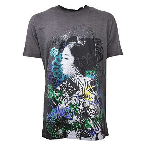 DSQUARED C1666 Maglia Uomo D2 Grigio Multicolor Vintage t-Shirt Men