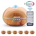 Essential Oil Diffuser, UBEGOOD 400ml Oil Diffuser with Remote, Ultrasonic Aromatherapy Diffuser with 4 Timer & 7 Color Lights, Waterless Auto-Off Humidifier for Bedroom Home - Yellow