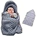 Colorful Newborn Baby Wrap Swaddle Blanket, Oenbopo Baby Kids Toddler Knit Blanket Swaddle Sleeping Bag Sack Sleep Bag Stroller Wrap for 0-12 Month Baby (Grey)