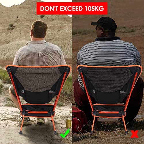 Diealles Shine Folding Camping Chair, Portable Ultralight Folding Chair with Carry Bag, Camping Chairs for Outdoors, Garden, Beach, Fishing, Picnic, Travel, Black