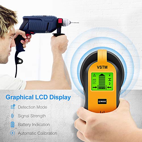 Stud Finder,VSTM 4 in 1 Multi Function Electronic Stud Sensor Wall Scanner Detector Center Finding with Digital LCD Display for Studs Wood Metal Live AC Wire Detection - Thumbnail 3