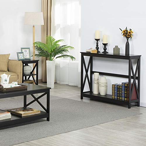 Yaheetech Console Table for Entryway, 2 Tier Entryway Table Bookshelf Accent Table w/Storage