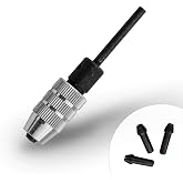 GYROS Keyless Mini Adapter Chuck, ⅛ Inch Straight Shank with 3 Collets, Small Drill Bit Adapter Chuck sized 0 to 0.098 Inch for Micro Drill Bits #40-#80, Micro Drill Chuck for Dremel and Power Tools