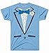 DirtyRagz Men's Powder Blue Vintage Tuxedo Tux T Shirt
