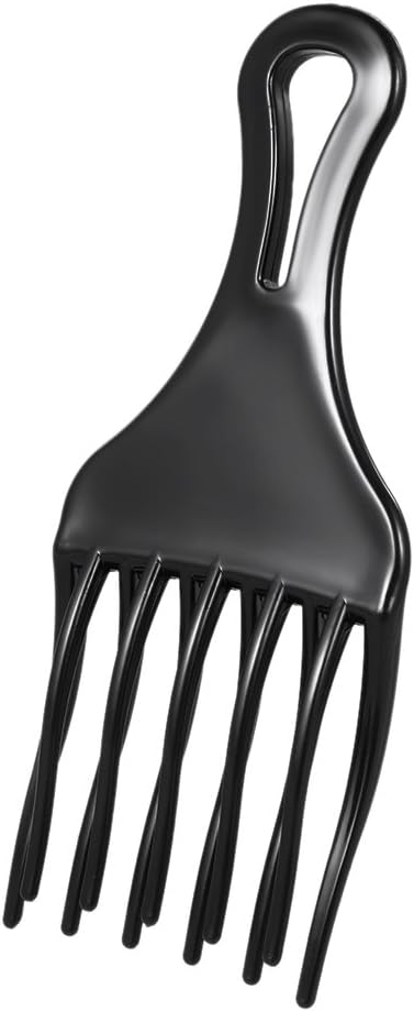 Cigooxm 1Pc Hair Comb Insert Afro Hair Pick Comb Hair Fork Comb Plastic High & Low Gear Comb Hairdressing Styling Tool Black for Man & Woman