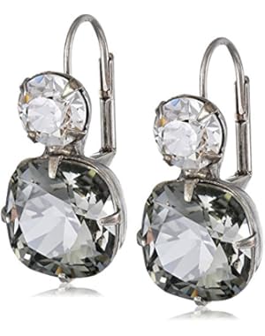 Cushion-Cut Crystal Antique-Style Drop Earrings