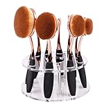 Elevin(TM) 10 Hole Oval Makeup Brush Holder Drying Rack Organizer Cosmetic Shelf Tool