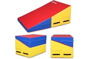 Matladin Incline Gymnastics Mat, Folding Gymnastics Wedge Mat, Gym Fitness Tumbling Skill Shape Mat for Kids Girls Home Training Exercise