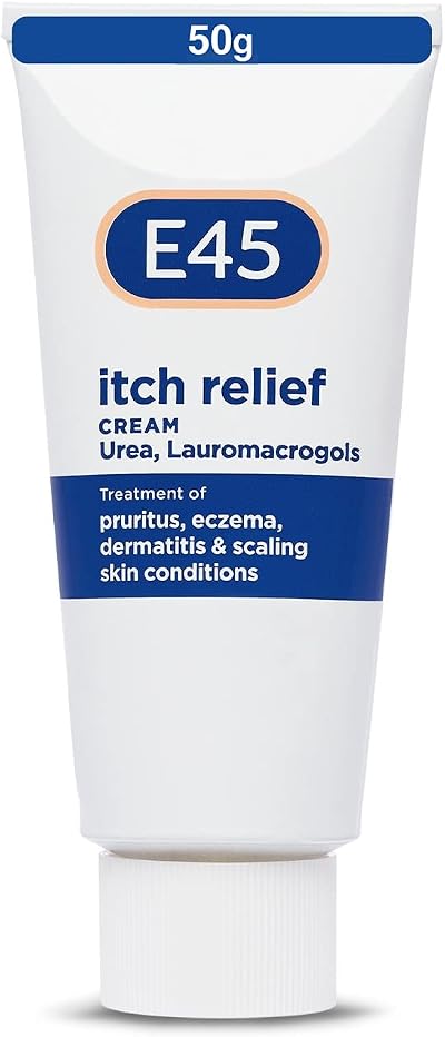 E45 Itch Relief Cream 50 g for Skin Irritation – Non-Greasy Eczema Dermatitis