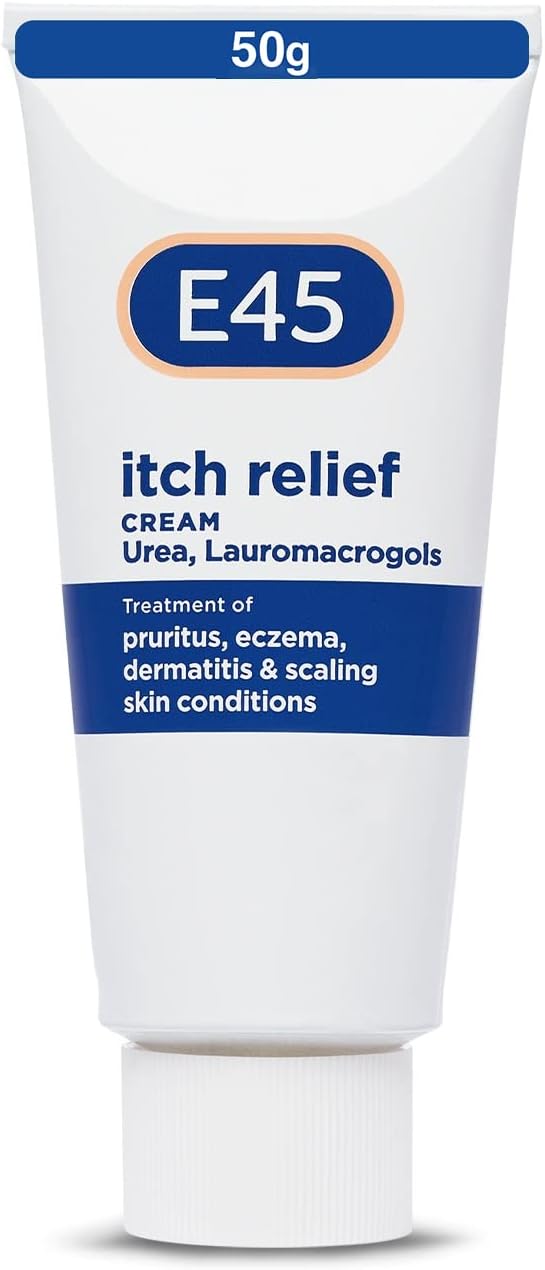 E45 Itch Relief Cream 50 g for Skin Irritation – Non-Greasy Eczema Dermatitis