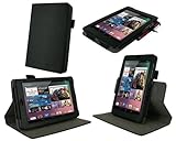 rooCASE Dual-View Multi Angle (Black) Vegan Leather Folio Case Cover for Google Nexus 7 Tablet