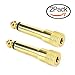 TISINO 1/4 Mono to 1/8 Mono Adapter, 6.35mm TS Male Plug to 3.5mm Female (Mono to Mono) Audio Adaptor Audio Connector - 2 Pack