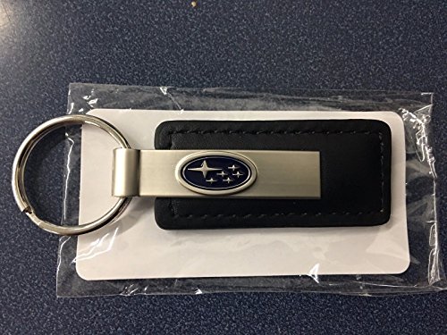 Subaru Gear Logo Leather Key Tag Keyring Key Chain Genuine
