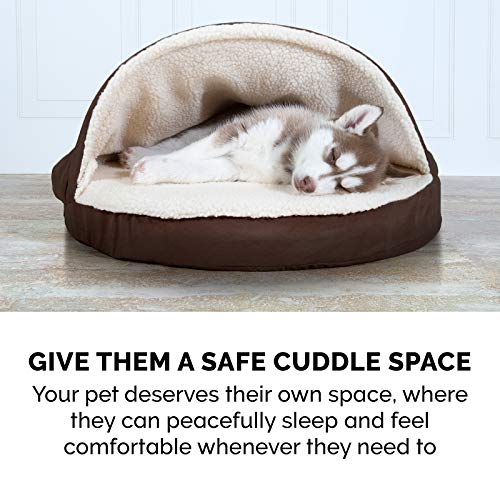 Furhaven Pet Bed for Dogs and Cats Sherpa and Suede Snuggery Blanket