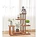 Wooden Plant Stand 6-Tier Flower Rack Multi Wood Shelves Bonsai Display Storage Shelves Indoor Outdoor Yard Garden Patio Balcony for Multiple Plants (6 Wood Shelves 10 Pots)thumb 4