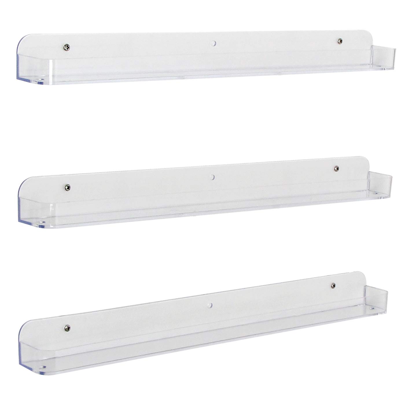 Jack Cube Acrylic Nail Polish Wall Mount Display Rack Holder Stand, Minifigure Sonny Angel Organizer Storage Case With 3 Shelves(Large)-MK178B,Large- 43.4cm x 4.8cm