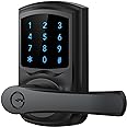 HIDALIFE Keyless Entry Door Lock, Keypad Door Lock with Handle, Touchscreen, Auto-Locking, Anti-peep Password, Easy to Install for Front Door, Home, Office, Matte Black