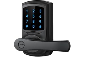 HIDALIFE Keyless Entry Door Lock with Keypad and Handle for Front Doors, Touchscreen Electronic Door Lock, Anti-peep Password, Auto-Locking, Matte Black