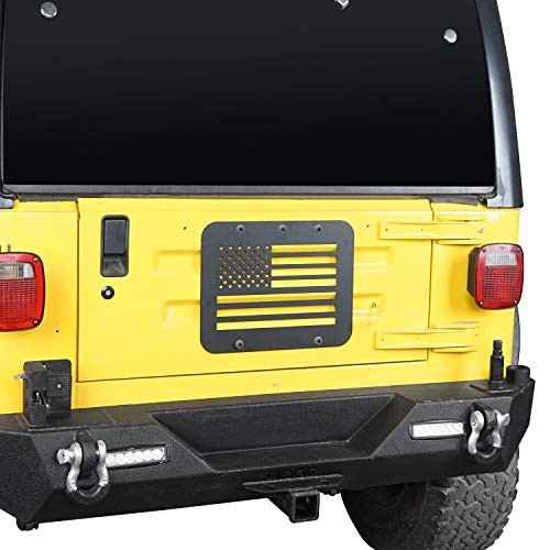 uBox for Jeep TJ Steel Tailgate Vent Cover Spare Tire Delete Plate