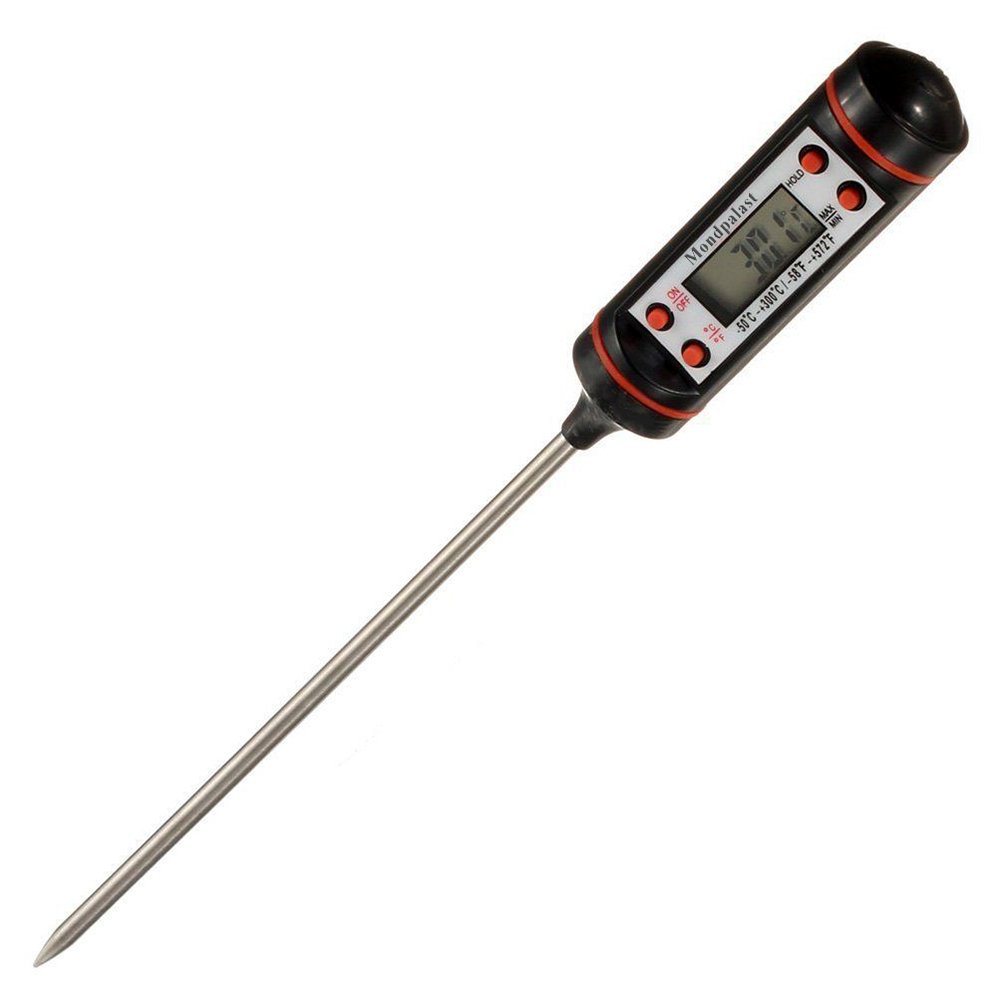 LCD Digital Kitchen Thermometers Stainless with Long Probe 50 to 300°C