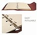 Leather Journal Notebook, Pocket Notepad for Travel Daily, Scrapbook Gifts for Kids Girls Boys (Brown, 4