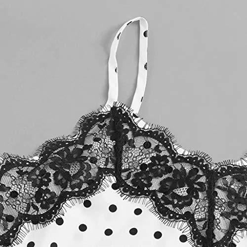 Simayixx Summer Tops Women's Beach Tanks Sexy Lace Up Patchwork Dot Cami Tee Teens Swim Cover Up Running Workout Clothes White