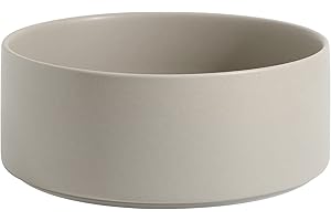 Havniva Non-Slip 8.2inch Ceramic Dog Food and Water Bowl for Large Breed Dogs, Pet Bowl for Replacement (Single Bowl, Grey)