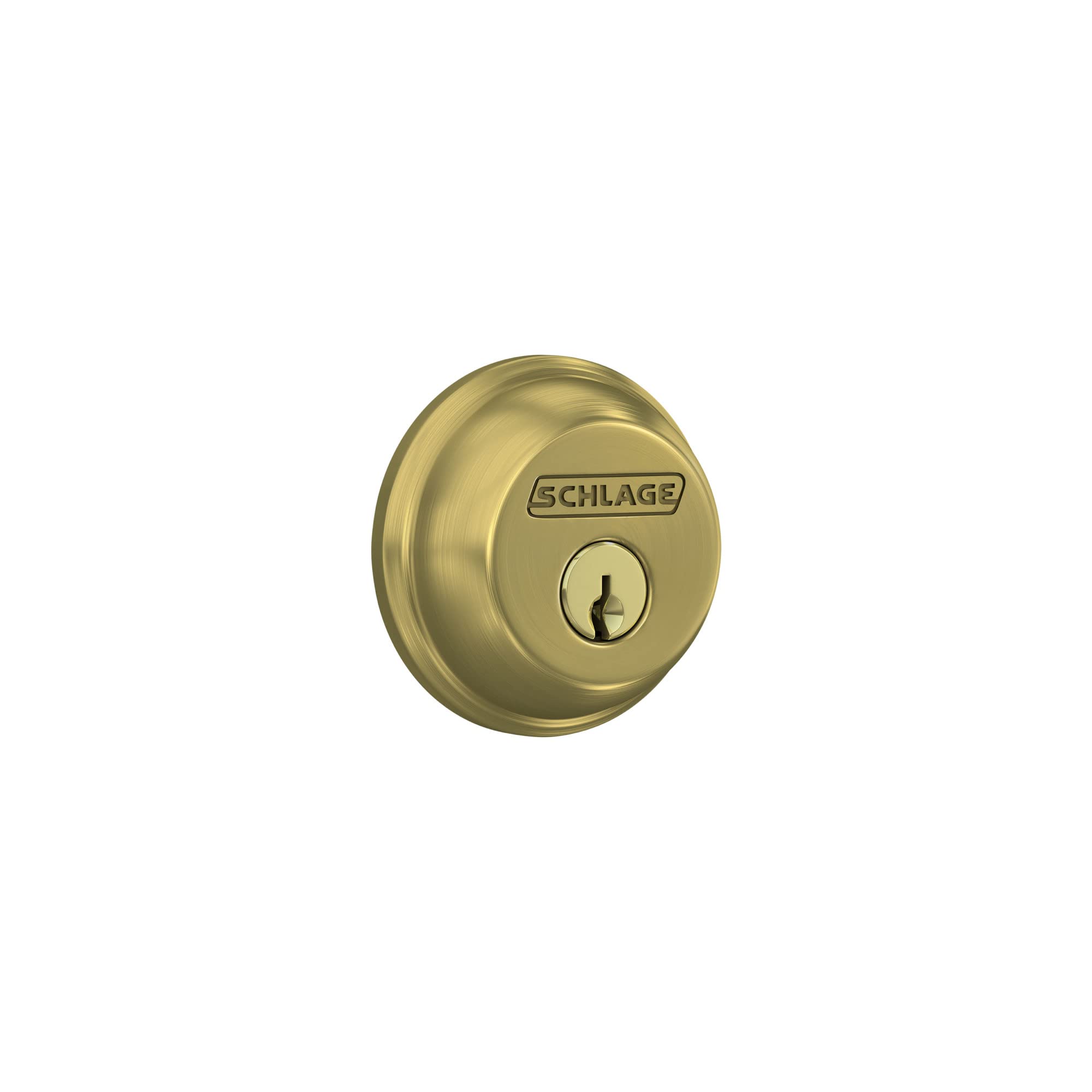 Photo 1 of SCHLAGE Lock Company Single Cylinder Deadbolt, Satin Brass (B60 N 608)