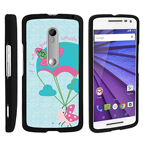 MINITURTLE Case Compatible w/ Motorola Moto X Play XT1562 Phone Case, Perfect Fit Cell Phone Case Hard Cover w/ Cute Design Patterns for Motorola Moto X Play XT1562 Ladybug Parachute