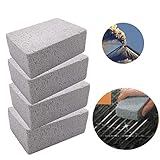 Bozoa 4 Pack 100% Ecological Odorless Grilling Stone Cleaner/Grill Cleaning Brick,Removes Encrusted Greases Grill Block Reusable De-Scaling Stones