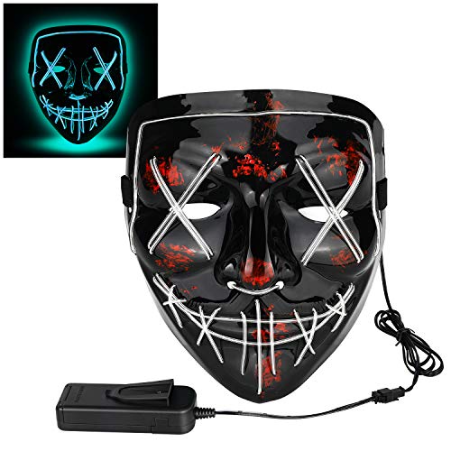 Poptrend Halloween Mask LED Light up Mask for Festival Cosplay