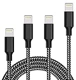 Lightning Cable QIANXIANG iPhone Charger 4 Pack [3FT 6FT 6FT 10FT] Nylon Braided USB Charging & Syncing Cord Charger for iPhone 5,6s,6Plus,6,7,7plus, iPad Mini,Mini 2,iPad 5,iPod 7.(black&white)