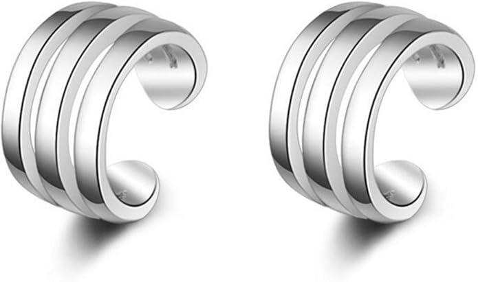 3-teilig Ear Cuff Set Gold & Silber | Ohrringe Ohne Ohrloch | Fake Piercing Ohrschmuck