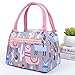QUNANEN Lunch Bag For Women Universal Print Stripe Picnic Carry Case Thermal Portable Lunch Bag (Pink)