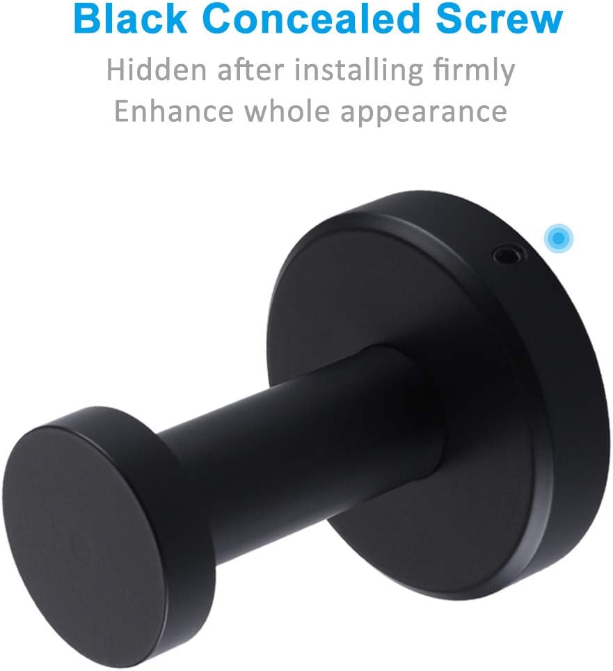 Matte Black Robe Towel Hook, APLusee Stainless Steel Modern Coat Hook, Utility Shower Towel Hanger for Bathroom Kitchen Home Storage: Home Improvement