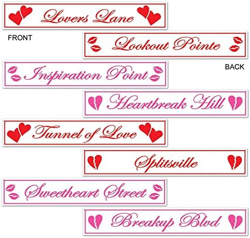 Pack of 48 Red and Pink Valentine Street Sign Cutout Decorations 24"