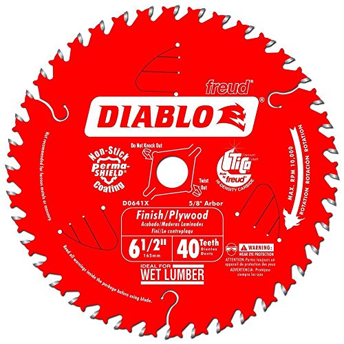 Diablo High-Performance Finish Trim Saw Blade for Wood - 6-1/2" x 40-Teeth, Tico Carbide - D0641X