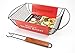 Charcoal Companion Non-Stick Shaker Basket for Grilling with Rosewood Handle