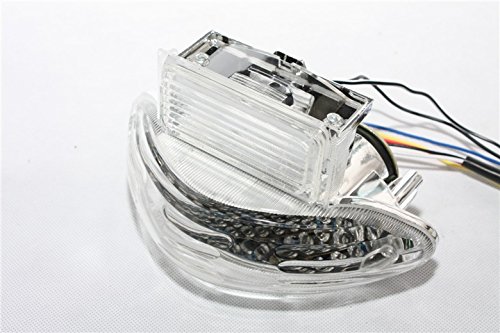 SMT- Motorcycle Custom Clear Lens Brake Tail Light with Integrated Turn Signals Indicators For Suzuki 1999-2007 Hayabusa GSXR1300 2003-2006 Katana 600/750 2003-2006 GSX-F 600/700