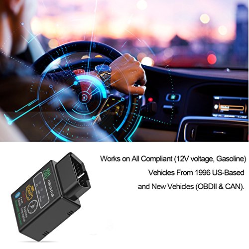obdator Car Bluetooth OBD OBD2 Scanner Code Reader HH Advance Universal Vehicle Engine System Scanner OBD 2 OBDII Check Engine Light Diagnostic Scan Tool for Android PC