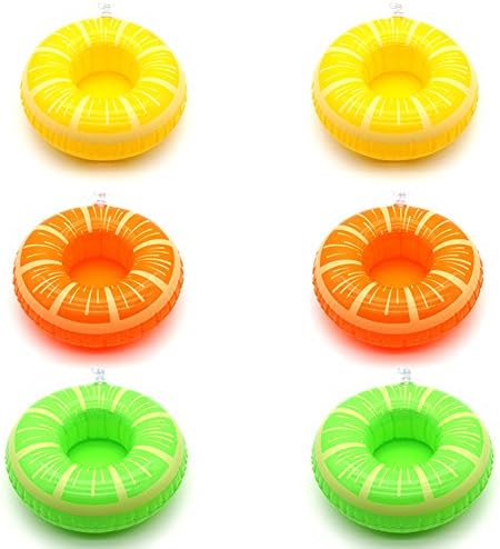 Inflatable Fruit Floating Drink Holder Pool Floats Party Favors (Set of 6) Thilo