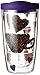 Tervis Coffee Lover Tumbler with Wrap and Royal Purple Lid 16oz, Clear