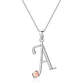 Mesovor 925 Sterling Silver Initial Necklace for Women, Classic 26 Letter Cubic Zirconia Hypoallergenic Necklace Jewelry Gifts for family Mother Sister Wife, 20 Inch Chain