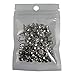 RUBYCA 8mm 200 Sets Czech White Clear Crystal Rhinestone Rapid Rivets Silver Color Metal Studs DIY LeatherCraft Kit for Clothing, Wedding, Art and Crafts