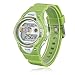 Pasnew LED 100M Waterproof Digital Sport Watch for 5-15 Years Old Boys Girls Kids Students (Green)