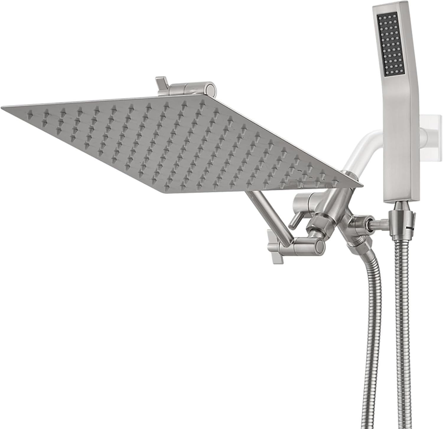 Photo 1 of **************FOR PARTS ONLY-MISSING PARTS*****************
Psylc 12 Inch All Metal Rain Shower Head With Handheld, High Pressure Dual Shower Head Combo With Adjustable Extension Arm, 60" Flexible Hose, 3-Way Diverter - Height/Angle Adjustable(Brushed Nic