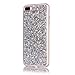 Moonmini iPhone 7 Plus 2 in 1 Hybrid Dual Layer Soft TPU Inner Bumper Protective Sparkle Shiny Bling Glitter Shine Cover Hexagonal Star Pattern Shiny Soft Gel TPU Silicone Silver