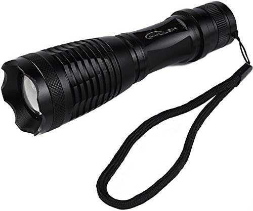 Top Handheld Flashlight, Ultra-Bright, Water Resistant, 5 Mode Tactical Torch, Perfect for Running, Camping, Cycling, Adjustable Focus Zoom, Cree XML T6 Led Bulb, BONUS - 18650 Rechargeable Battery and Charger