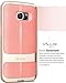 Galaxy S7 Edge Case, Vena [vAllure] Wave Texture [Bumper Frame][CornerGuard ShockProof | Strong Grip] Slim Hybrid Cover for Samsung Galaxy S7 Edge (Gold/Coral Pink)