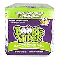 Boogie Wipes Soft Natural Saline Wet Tissues for Baby and Kids Sensitive Nose, Hand, and Face with Moisturizing  Aloe, Chamomile, and Vitamin E, Grape Scent, 45 Count (Pack of 2)